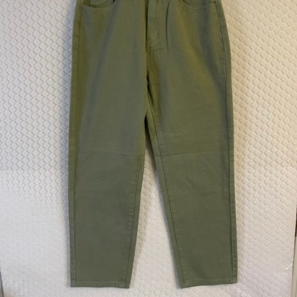 NWOT Shein Army Green High Waist Straight Leg 5 Pocket Jeans Size PS/ 6P - Picture 2 of 7